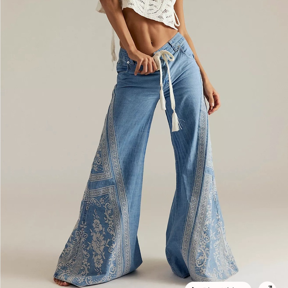 Free people- We The Free Power Play Wide-Leg Jeans XS
